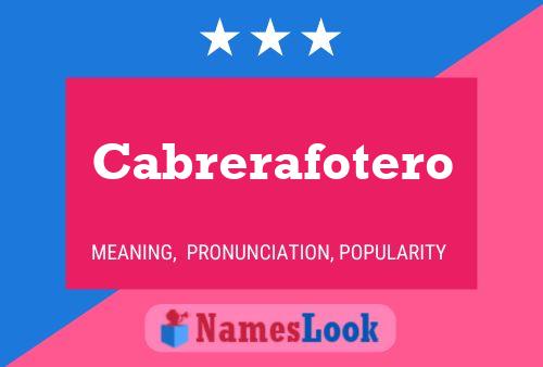 ملصق اسم Cabrerafotero