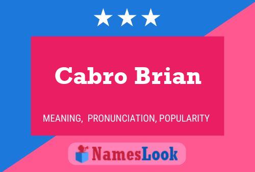 ملصق اسم Cabro Brian