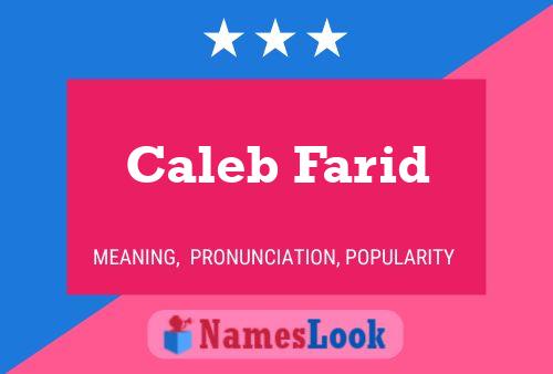 ملصق اسم Caleb Farid