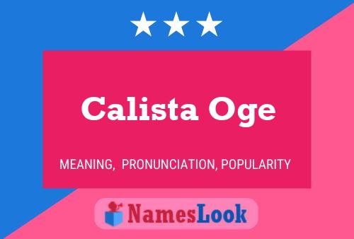 ملصق اسم Calista Oge