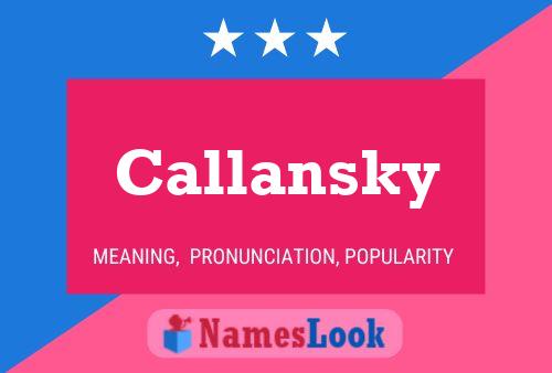 ملصق اسم Callansky