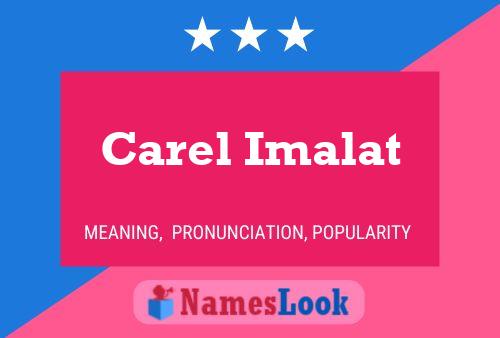 ملصق اسم Carel Imalat