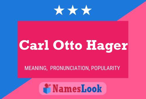 ملصق اسم Carl Otto Hager