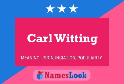 ملصق اسم Carl Witting