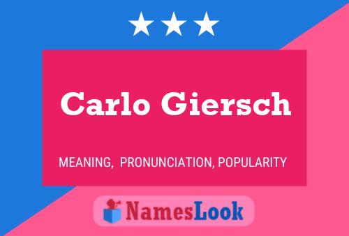 ملصق اسم Carlo Giersch