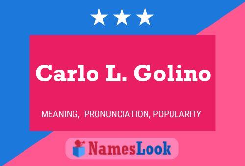 ملصق اسم Carlo L. Golino