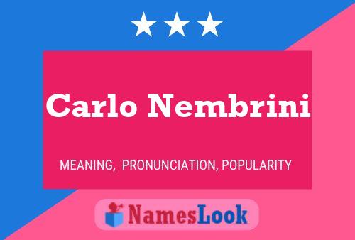 ملصق اسم Carlo Nembrini