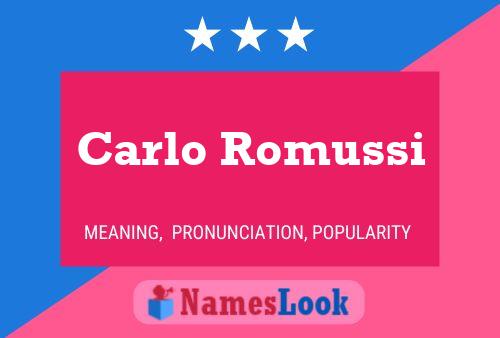 ملصق اسم Carlo Romussi