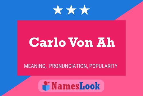 ملصق اسم Carlo Von Ah