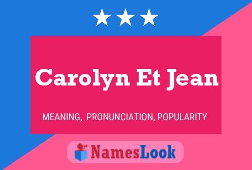 ملصق اسم Carolyn Et Jean