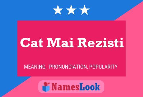 ملصق اسم Cat Mai Rezisti