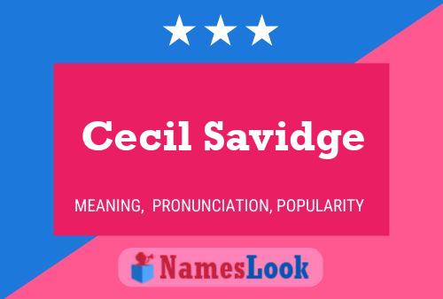 ملصق اسم Cecil Savidge