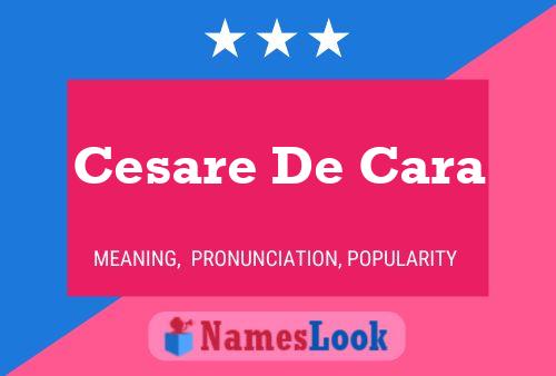 ملصق اسم Cesare De Cara