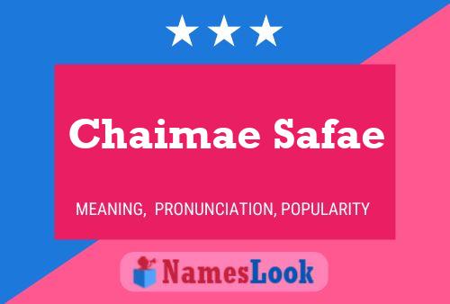 ملصق اسم Chaimae Safae