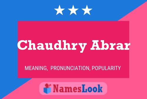 ملصق اسم Chaudhry Abrar