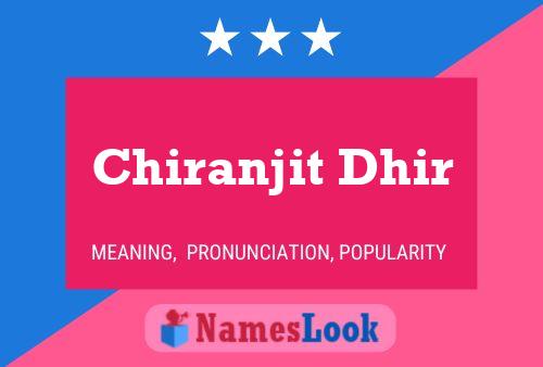 ملصق اسم Chiranjit Dhir