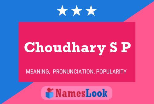 ملصق اسم Choudhary S P