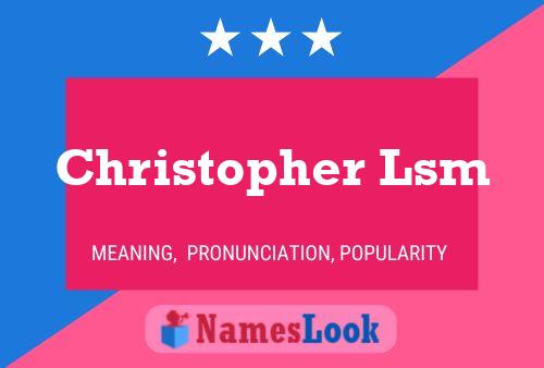 ملصق اسم Christopher Lsm