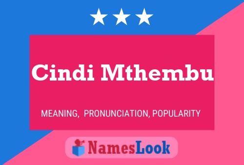 ملصق اسم Cindi Mthembu