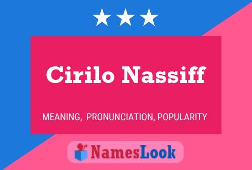 ملصق اسم Cirilo Nassiff