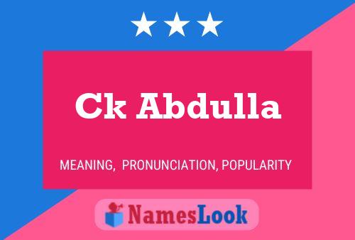 ملصق اسم Ck Abdulla