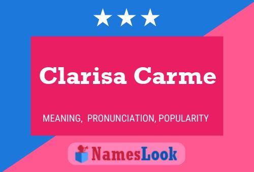 ملصق اسم Clarisa Carme