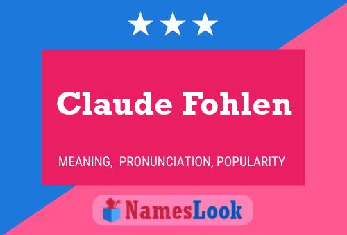 ملصق اسم Claude Fohlen