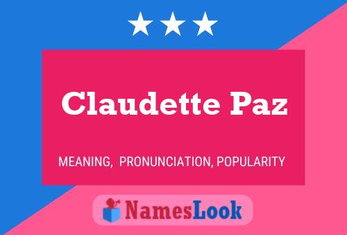 ملصق اسم Claudette Paz