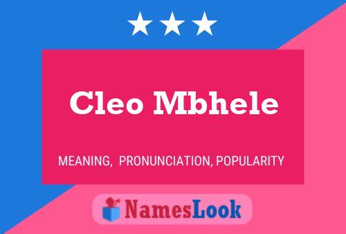 ملصق اسم Cleo Mbhele