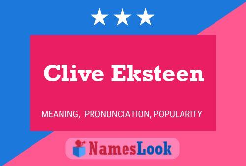 ملصق اسم Clive Eksteen