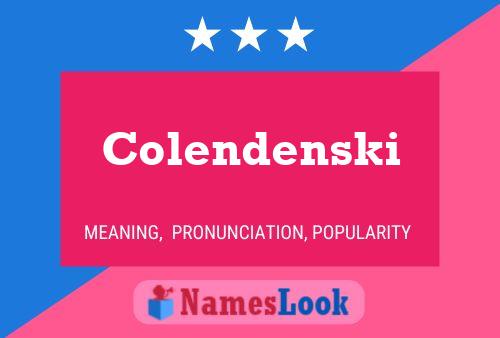 ملصق اسم Colendenski