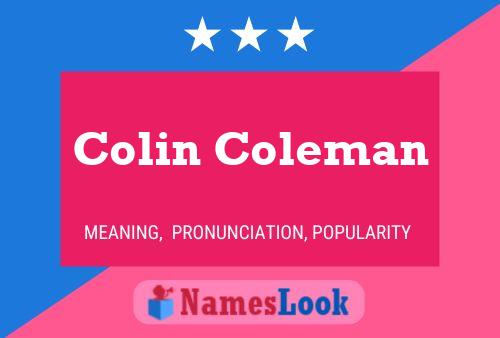 ملصق اسم Colin Coleman