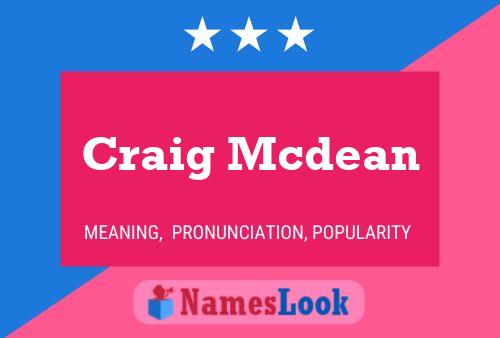 ملصق اسم Craig Mcdean