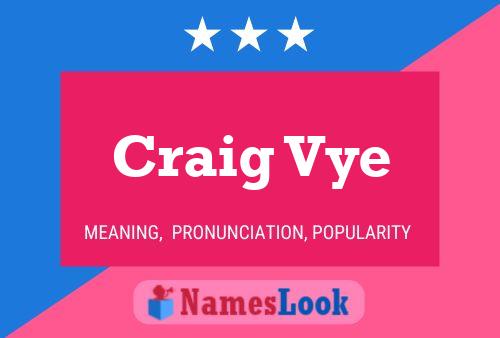 ملصق اسم Craig Vye