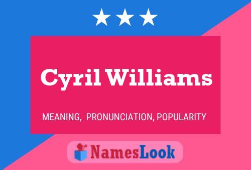 ملصق اسم Cyril Williams