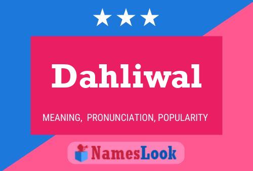 ملصق اسم Dahliwal