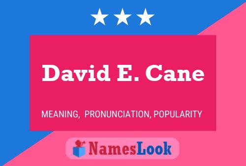 ملصق اسم David E. Cane