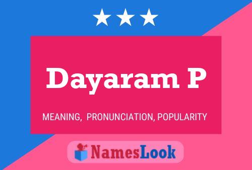 ملصق اسم Dayaram P