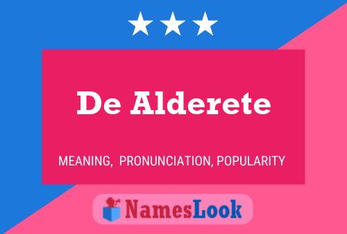 ملصق اسم De Alderete