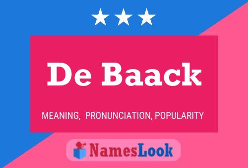 ملصق اسم De Baack