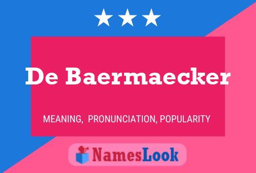 ملصق اسم De Baermaecker