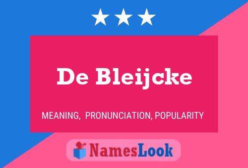 ملصق اسم De Bleijcke