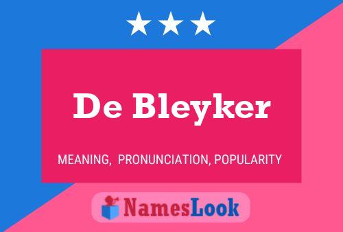 ملصق اسم De Bleyker