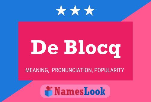 ملصق اسم De Blocq