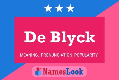 ملصق اسم De Blyck