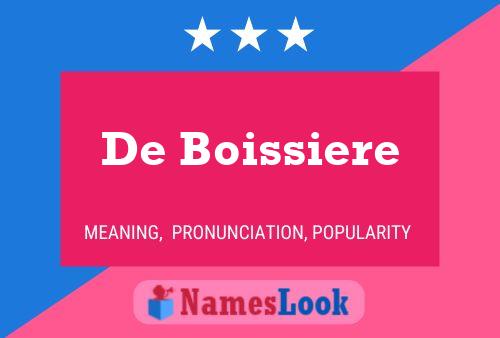 ملصق اسم De Boissiere