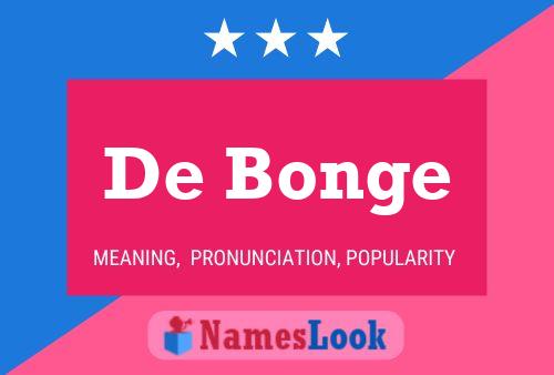 ملصق اسم De Bonge