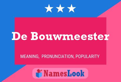 ملصق اسم De Bouwmeester