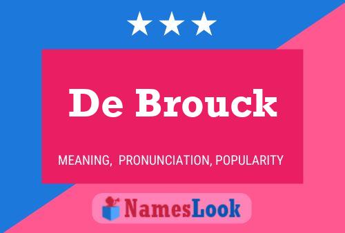 ملصق اسم De Brouck