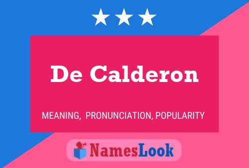 ملصق اسم De Calderon